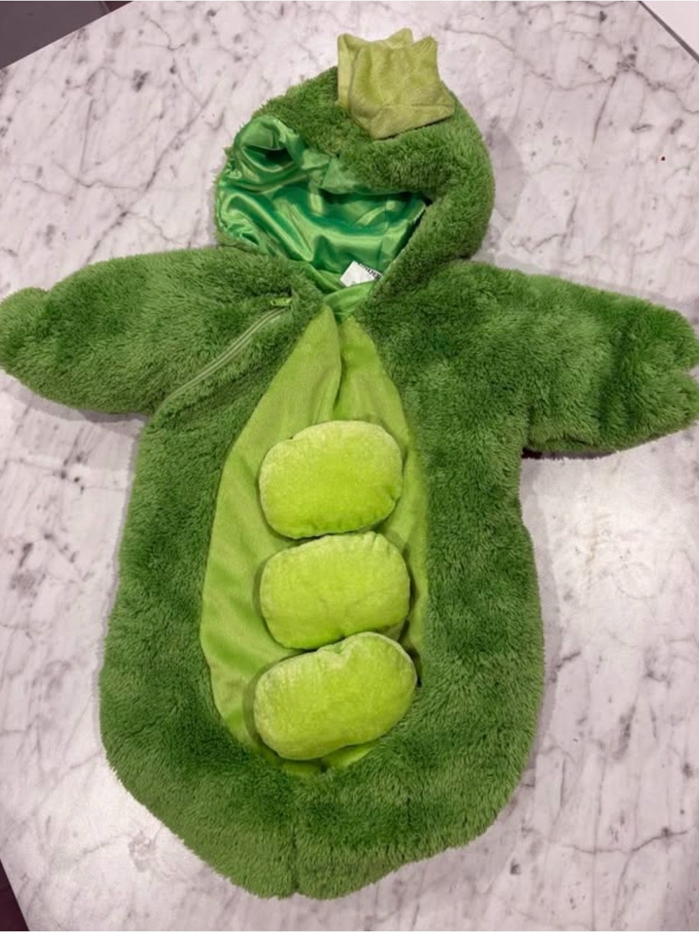 Green Plush Pea Pod Baby Costume